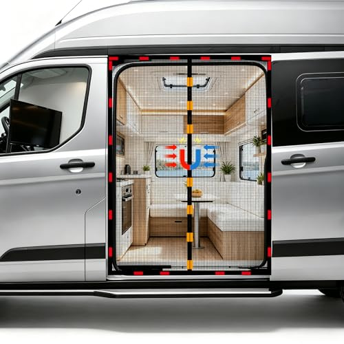 FINEVERNEK Mosquitera Magnética para Furgoneta 150 x 110 cm, para Mercedes Vito, Volkswagen Transporter y Volkswagen California, Anti-Insectos Protección Solar Red de Sombra Viaje de Campamento