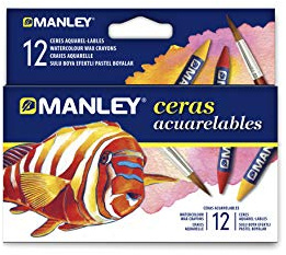 Manley MNQ000412, Confezione da 12 colori a cera