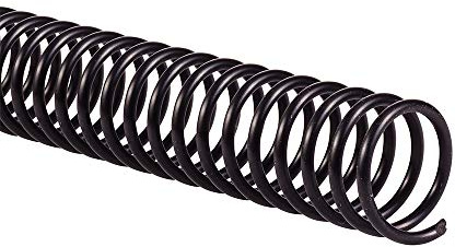 GBC Binding Spines/Spirals/Coils, 18mm, 140 Sheet Capacity, 4:1 Pitch, Color Coil, Black, 100 Pack (9665080)