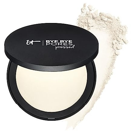 IT Cosmetics, Kompaktes, durchscheinendes Puder, glättet Poren und Unreinheiten, mattes Finish, geeignet für alle Hauttypen, Anti-Aging-Formel, By Bye Pores