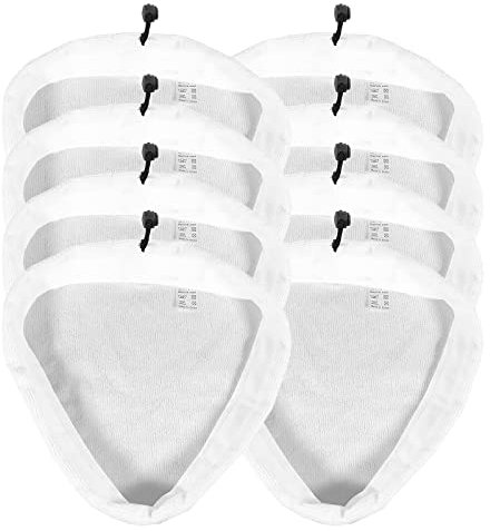 SPARES2GO Microfibre Cloth Cover Pads for Wolf 1500W Super H2OT 10 in 1 Steam Cleaner (Pack of 8)