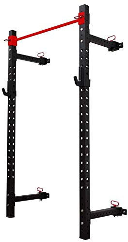 Strengthshop Riot Rack für die Wandmontage - Einklappbar - Wall Mounted Squat Stand with Pullup Bar - Rated 400 kg