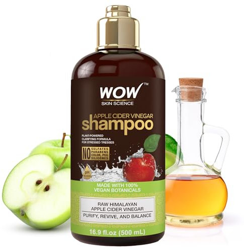 WOW Skin Science Shampooing au vinaigre de cidre de pomme, la perte de cheveux et les pellicules Brun 16,9 Fl Oz (lot de 1)