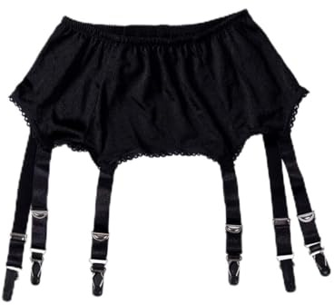 Anaike Womens Suspender Garter Belt High-Waisted Suspender 6-Strap Belts for Stockings Size 6 8 10 12 14 16 18 20 22 24 26 28 (Black, XL)