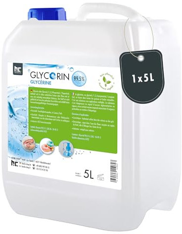 Höfer Chemie Veganes Glycerin 99,5% 1 x 5L - Glycerin in Lebensmittelqualität - Vielseitig Verwendbar - Zur Herstellung von Glycerinseife & Kosmetik
