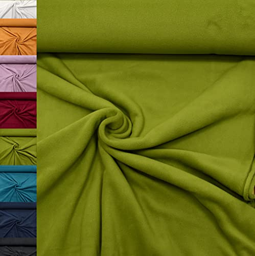 MAGAM-Stoffe Lisa Micro-Fleece Stoff uni Antipilling Meterware 50cm (09. Grün)