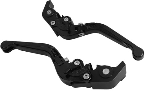 Buachois Leva Freno Frizione Moto,Leva Frizione Freno Universale Moto in Lega di Alluminio, Sostituzione Leve Frizione Pieghevoli Regolabili Per V2(Nero)