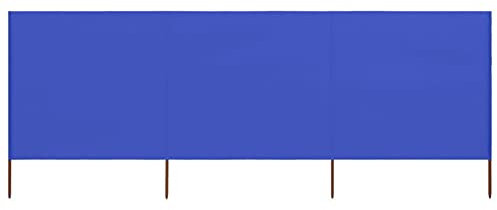Paravento a 3 pannelli per campeggio, camper, festival e spiaggia, ripara dal sole, paravento da giardino, paravento in legno a 3 pannelli, 400 x 120 cm, azzurro