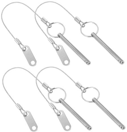 ARTSEWPLY 4piezas Pasadores De Seguridad Marinos con Resorte De Acero Carbono y Anilla Pasadores De Liberación Rápida Automática para Equipos De Vehículos y Toldos De Bimini
