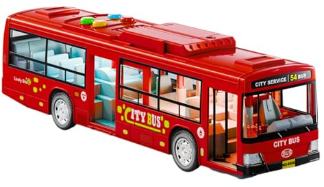 Bussleksak - ABS, Lekfordonsleksak med musik och, batteridriven | lekfordon, öppningsbara ar Elbussleksaker för barn