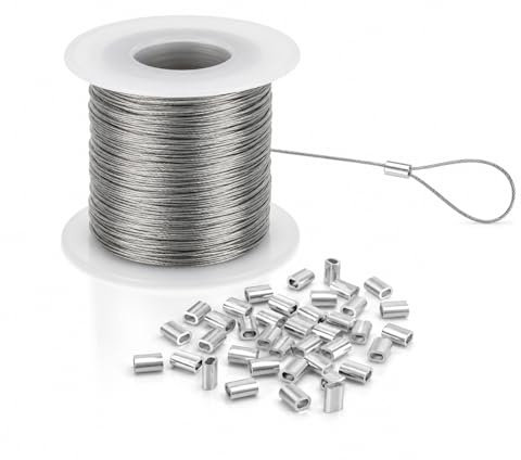 Cable de Acero Inoxidable 100 m x 5,5 mm, con Manguitos de Engarce
