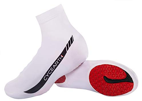 CYCEARTH Couvre-Chaussures Homme Blanc Vélo Séchage Rapide, Respirant, Anti-Transpiration, Anti-UV, Taille Large