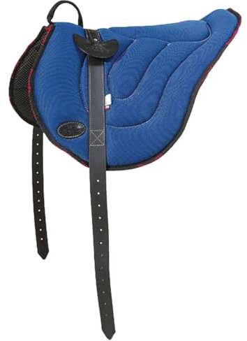 PIONEER Silla para Caballo en Air Mesh Resistente y Transpirable para Monta Natural, Silla de Equitación Confort Hecha en Italia, Bareback Modelado 53x45cm con Cincha de Neopreno - Verde fluorescente