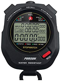 Digital Sports Stopwatch with Countdown Timer, 100 Lap Memory, 0.01 Second Timing, Water Resistant, Multi-functional for Swimming Running and Training