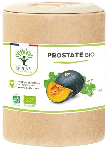 Prostate Bio - Bioptimal - Complément alimentaire - Courge Ortie Boldo - Protection & Confort Urinaire Homme - Troubles Miction & Hypertrophie - Fabriqué en France - Certifié par Ecocert - 200 gélules