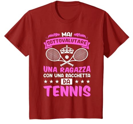 Regalo Per Le Donne Tennis Ragazza Con Racchetta Da Tennis Maglietta