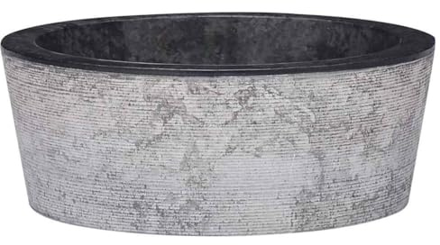 vidaXL Lavabo de Salle d'Eau Vasque à Poser de Toilette Lave-mains de Salle de Bain Lavabo de Salle d'Eau Maison Intérieur Noir Ø40x15 cm Marbre