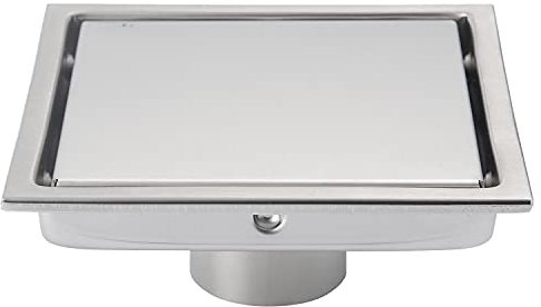 DEOKXZ Quadratischer Duschablauf, 15,2 cm, gebürstetes Nickel, mit abnehmbarem Gitter, Flieseneinsatz versteckter Form, SUS304 Edelstahl