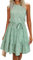 Newshows Sommerkleid Damen Knielang Elegant Kleid Neckholder Sommer Ärmellos Freizeitkleider mit Taschen(Floral-8, XL)