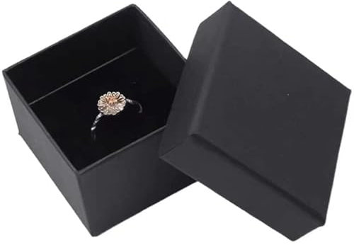 Yukiyi 1Pc 5 * 5 * 3cm Small Kraft Ring Gift Boxes for Jewellery Gifts Engagement Ring Box Wedding Earring Storage Case Organizer Ring Case Box for Proposal Ceremony Souvenir Valentine’s Day