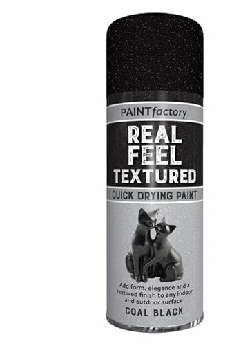 SuperGift.com 400ml All Purpose Aerosol Textured Coal Black Spray Paint Quick Drying Spray, Fast Dry and Excellent Coverage for Metal, Wood, Plastic and More by Diva Gift