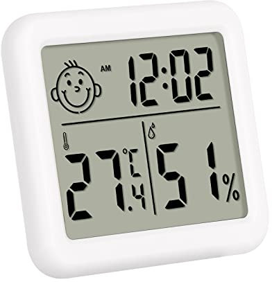 Termómetro Higrómetro Digital,Termómetro Interior del higrómetro con Logo de Confort, digital Medidor de Humedad Temperatura estación meteorológica para el Hogar Oficina Sala de bebés Guardarropa