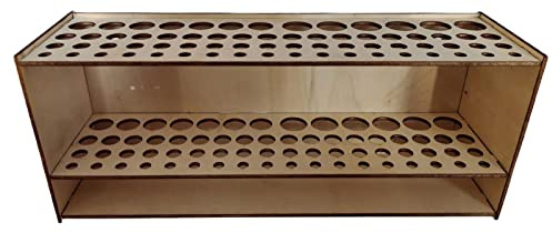Amesor 2 Pz Supporto per Pennelli Pittura, Organizer in Legno per Matite da Pittura con 67 Fori