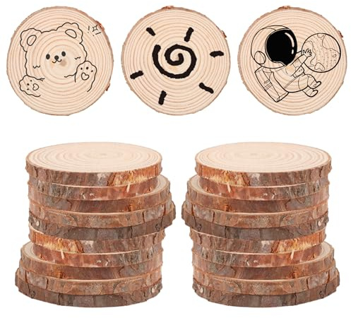 APACALI 100 discos de madera, 5-6 cm, sin agujero, para manualidades, bodas y decoraciones