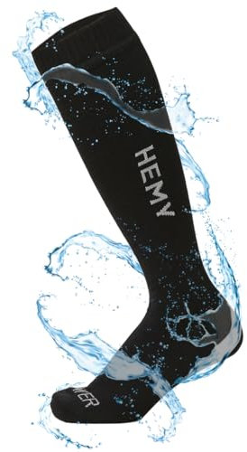 Hemy Knee Length Waterproof Socks - Breathable, Durable, Waterproof Socks for Men and Women - Ideal for Hiking, Running, Cycling, Trekking and Walking – All-Weather Water Resistant socks (Large)