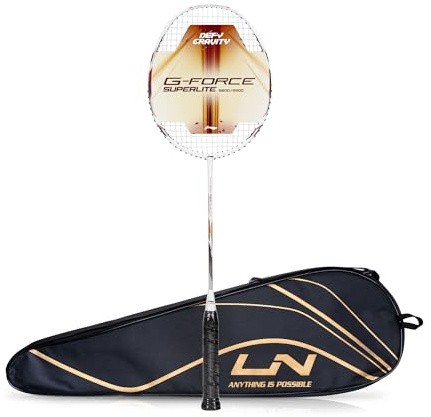 LI-NING G-Force 5900 Superlite Strung Badminton Racquet 5U G6 (White Red/Black)