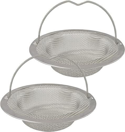 2 PCS Colador de Fregadero de Cocina, Antiobstrucción de Cocina, Colador de Acero Inoxidable, Apto para el Drenaje de Filtros de Cocina (11 x 8 x 2 cm)