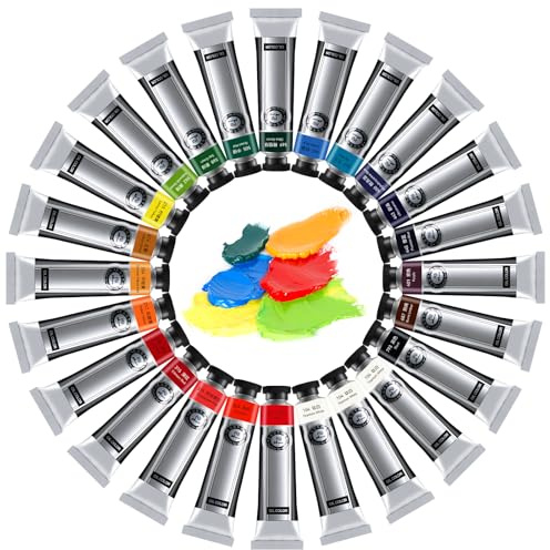 LIGHTWISH Oil Paint Set, Professional Fast-Drying Art Supplies,40ml x 21 Vibrant Colors + 3 Titanium White Tubes, Non-Toxic Great Lastfastness for Artists and Beginners