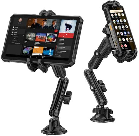 Ulefone Armor Mount Max(UAN02)-Tablet-Halter für PKW und LKW, 360°-Schwenk,Stabil und verstellbar,Starker Saugnapf mit Vibrationsdämpfer, Einhandbedienung,Stabiles Halter für iPad, Tablets und mehr