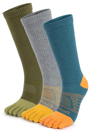 OrrinSports Chaussettes à orteils pour homme et femme, chaussettes de course en Coolmax, respirantes et évacuant l’humidité