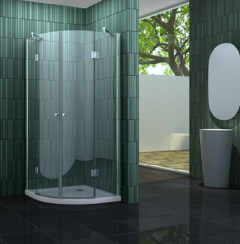 impex-bad_de Duschkabine CLARABO 90 x 90 x 195 cm (Viertelkreis) ohne Duschtasse