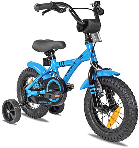 PROMETHEUS BICYCLES Velo Enfant 3 Ans Garcon vélo Fille 12 Pouces a Roulette pour 3 a 5 Ans - BMX en Bleu