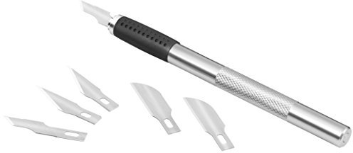 Westcott E-73000-SET 00 Scalpel Set Including 6 Different Knives Particularly Robust Metal Handle with Rubberised Grip Zone