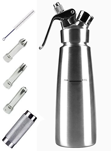 Sifone panna 0.5 Litri acciaio inox 3 Beccucci Decorativi (N20 non incluso)