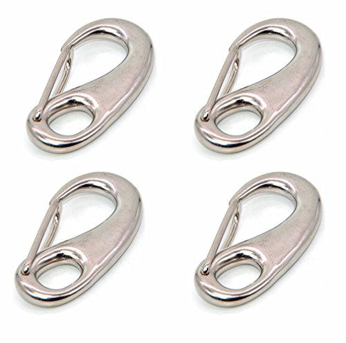 EMcollection 314 Moschettone In Acciaio Inox Clip Molla Snap Ganci Con Occhiello Portachiavi per Campeggio Esterni Attrezzatura Di Sopravvivenza Tattica