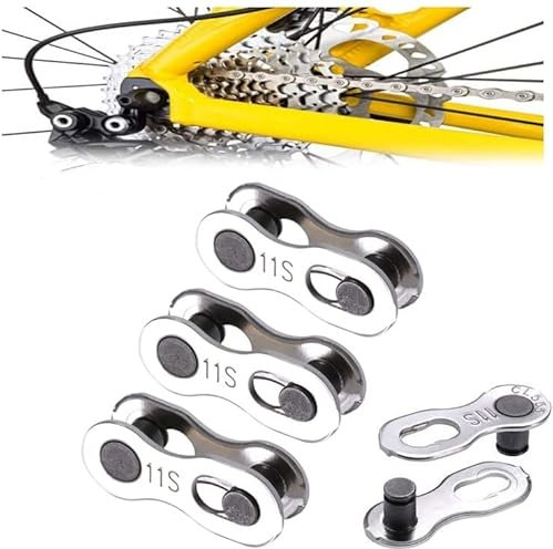 LYTIVAGEN 3 Pares Conectores de Cadena de Bicicleta Acero C50E4 Eslabones Perdidos de 11 Velocidades Cadena de Enlace Rápido Reutilizable Eslabones de Cadena para MTB BMX Bocicleta Carretera