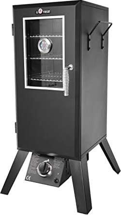 Gasgrill Portland W von El Fuego® mit Sichtfenster, inkl. Gasschlauch und Druckminderer, mit viel Zubehör, Räuchergrill, Smoker, inkl. Wasserschale & Smokebox, AY 3173