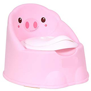 AZIAMOR Vasino Dumbo Con Seduta Anatomica e Schienale Rialzato, Contenitore Estraibile, Funzione Sgabello, Per Bambini 6 Mesi-6 Anni, Rosa, 35x37,7x30,2 cm