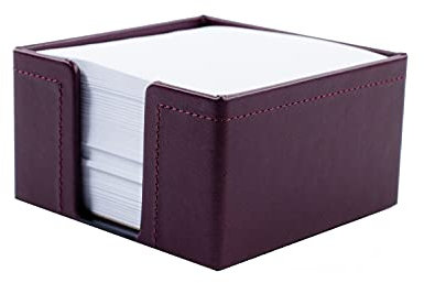 DELMON VARONE - Zettelkasten aus veganem Kunstleder Weinrot - Zettelbox inkl. 500 Blatt Papier - Notizzettelbox in für Schreibtisch & Büro - Notizzettel Box zum Notieren von Gedanken, Ideen & Notizen