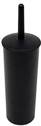 Casaphoria Escobilla de Inodoro compacta de plástico Independiente y Soporte para Almacenamiento y organización del baño, Ahorro de Espacio, Resistente, Limpieza Profunda, Cepillo Cubierto, Color