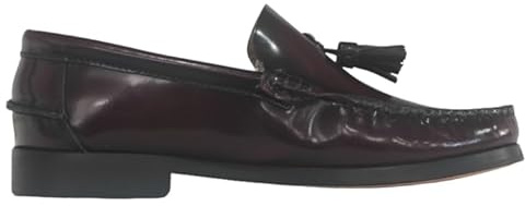 Benavente – Mocasines de Hombre En Piel Burdeos con Borlas | Zapato Hombre Clásico Cómodo, para Uso Diario, Vestir | Suela De Goma Flexible, Antideslizante | Interior Y Planta De Piel