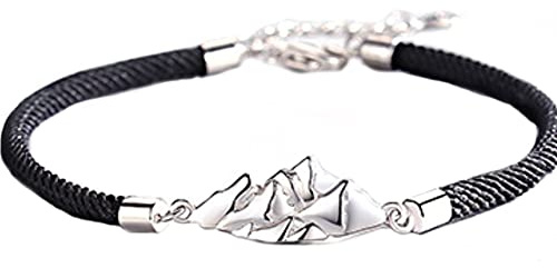 Helen de Lete Bracciale in argento Sterling S925 con onde di montagna e mare, Argento sterling