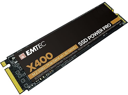 EMTEC - Disque SSD Interne Collection X400 Power Pro M.2 2280 NVMe - 2To, 2TB - ECSSD2TX400 - PCIe Gen4x4 - 3D NAND - Idéal pour Gamer, Jeux Vidéo, Charge de Travail Intensives