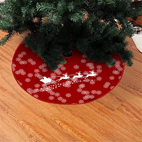 Mateju Weihnachtsbaum Rock Weihnachtsbaumdecke Rund Decke Groß Christbaumdecke Christbaumständer Teppich Baumdecke Weihnachtsbaum Deko für Weihnachten Neujahr Party Dekoration (Schneeauto,36inch)
