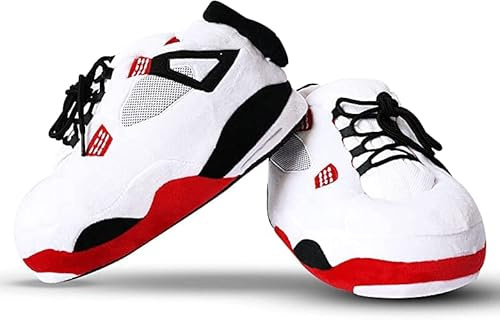 Auden Group Sneaker Slippers Comfy, and Trendy Sneakers for Men, Pure Polyester Womens Sneakers | Fluffy Slippers with Standard Shoes Size that Fits All (Black, White & Red)