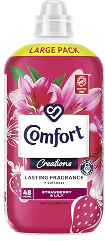 Comfort Perfume Creations Strawberry & Lily Fabric Conditioner with Motion-Activated Fragrance Technology 100 Days of Freshness 48 washes (1.44 L)